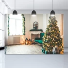 Фотофон Mehofond с изображением рождественской елки семейного камина окошка для внутреннего портрета ребенка Фотостудия