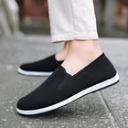Мужские повседневные кроссовки для мальчиков; Спортивные кроссовки для бега; Дышащие однотонные парусиновые слипоны; Мужская Уличная обувь черного цвета; Дышащая обувь; Новинка 2021 года