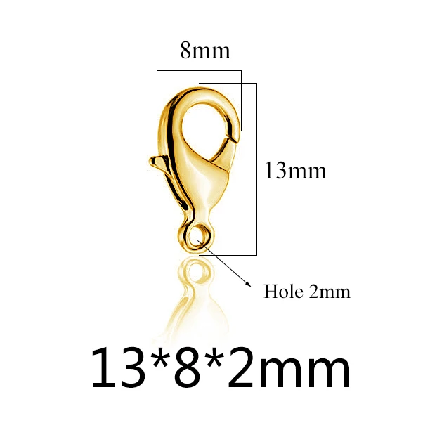 Gold 13mm 20 шт./лот карабины Нержавеющая сталь конечные бусины в форме цветов застежки крючки набор «сделай сам» для Цепочки и ожерелья и браслета для изготовления цепей 9/10/12/15 мм - Цвет: Gold 13mm