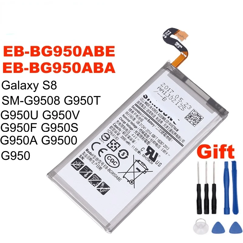 

EB-BG950ABE 3000mAh Оригинальная батарея для Samsung Galaxy S8 EB-BG950ABA G950T G950U G950V G950F G950S G950A G9500 G950