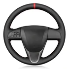 Чехол рулевого колеса автомобиля из мягкой черной искусственной кожи для Mazda 3 2008-2015 Mazda 6 2011-2013 CX-7 CX7 CX-9 CX9 2010-2015