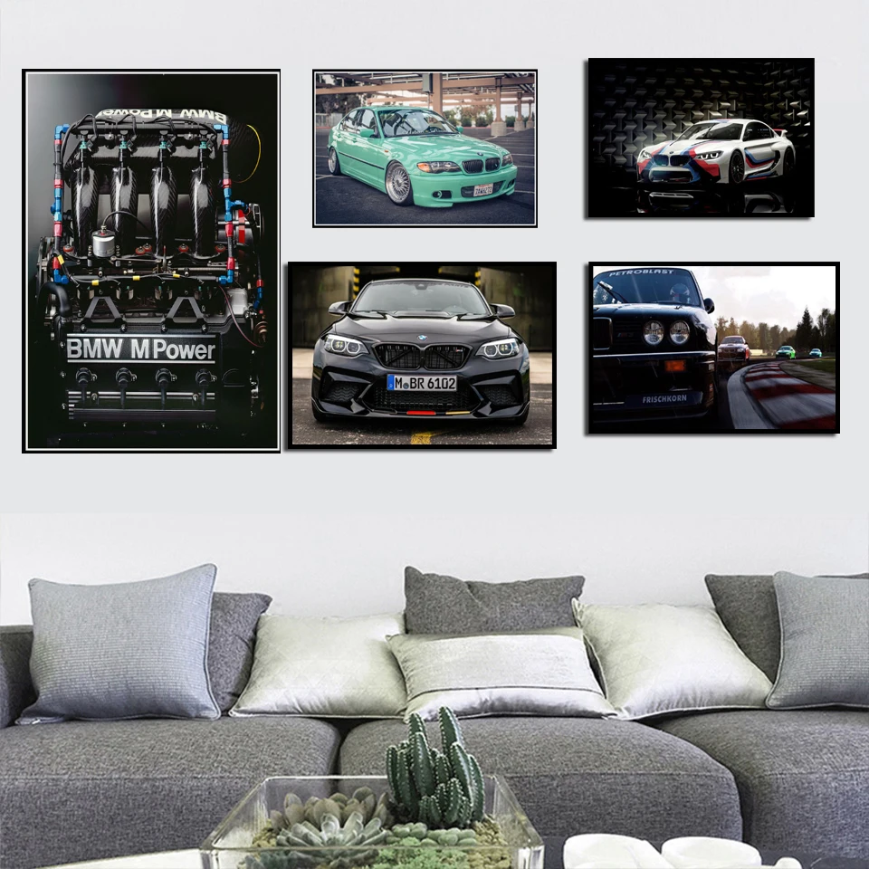 HD Печать NT022 Ретро коллекция BMW Power M3 E30 Super Car живопись плакат настенное искусство
