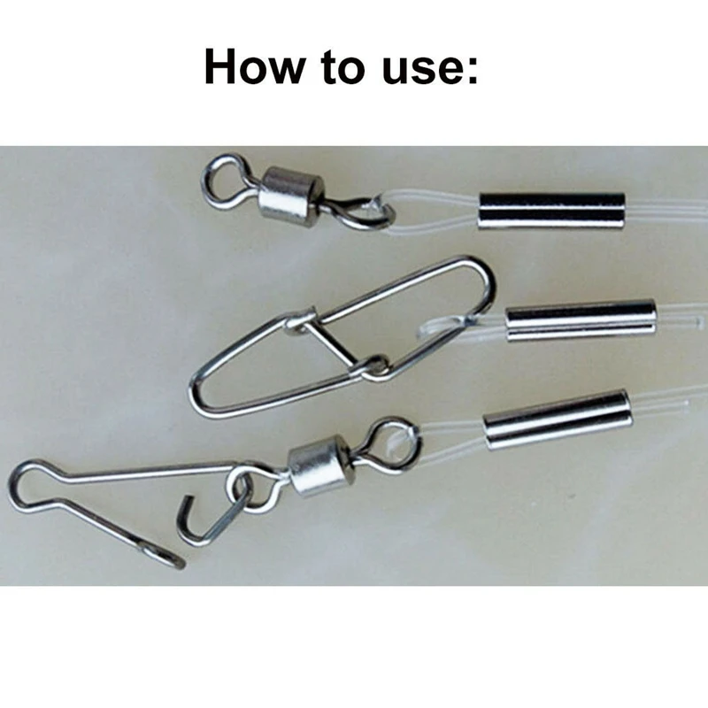 500 шт. алюминиевая опрессовочная муфта с двойным баррель наконечник для рыбьей