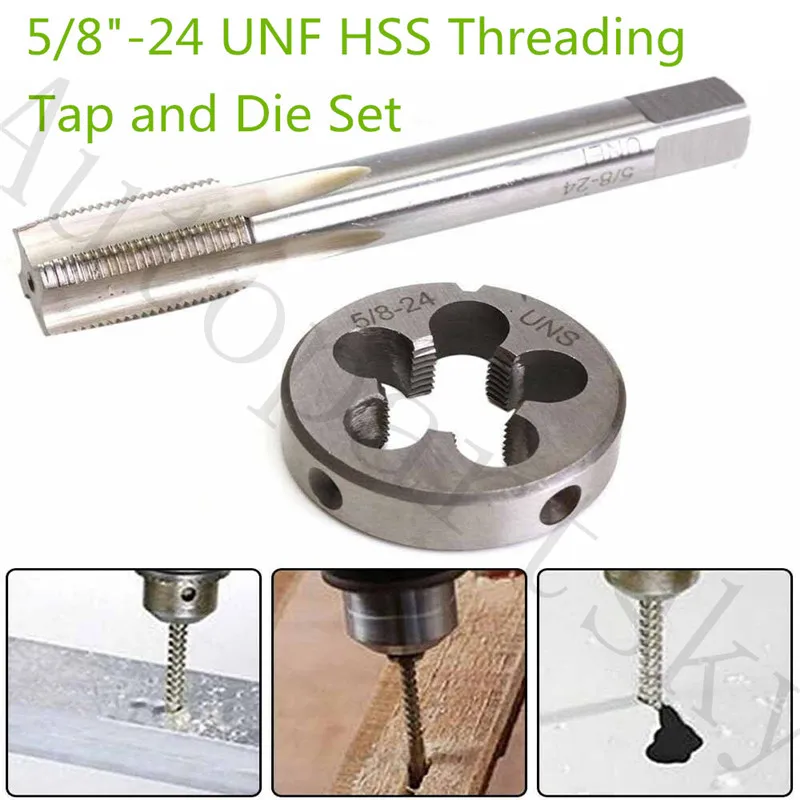 Хорошее качество новинка 5/8 &quot 24 5/8&quot x UNF HSS Threading Gunsmithing Tap and Die Set|Гайки и болты| |
