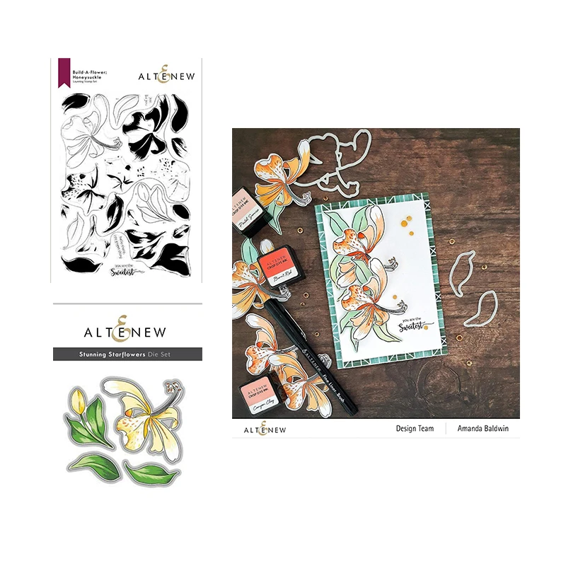 

2021 New Honeysuckle Layering Metal Cutting Dies Stamps Scrapbook Diary Decoration Embossing Template Diy Greeting Card Handmade