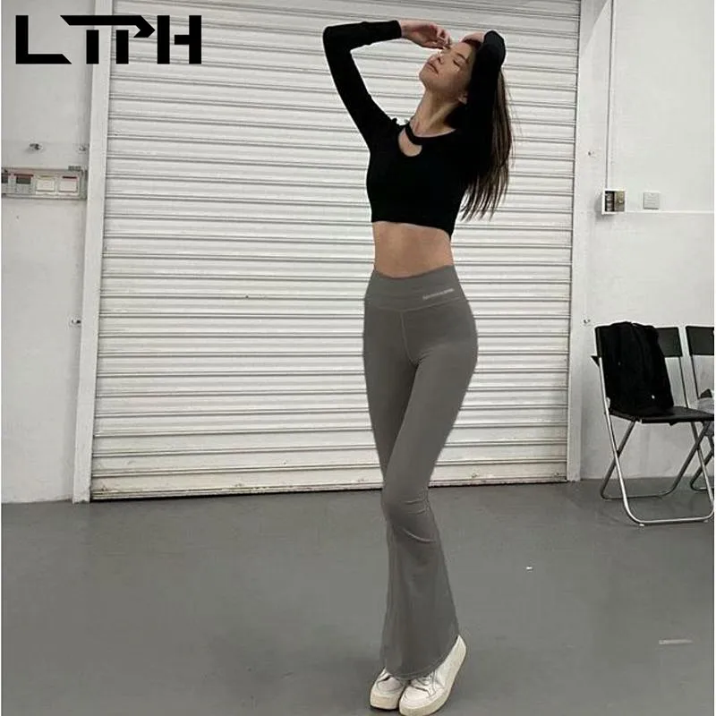 Фото LTPH леггинсы женские спортивные штаны с высокой талией Стрейчевые брюки-трубы для