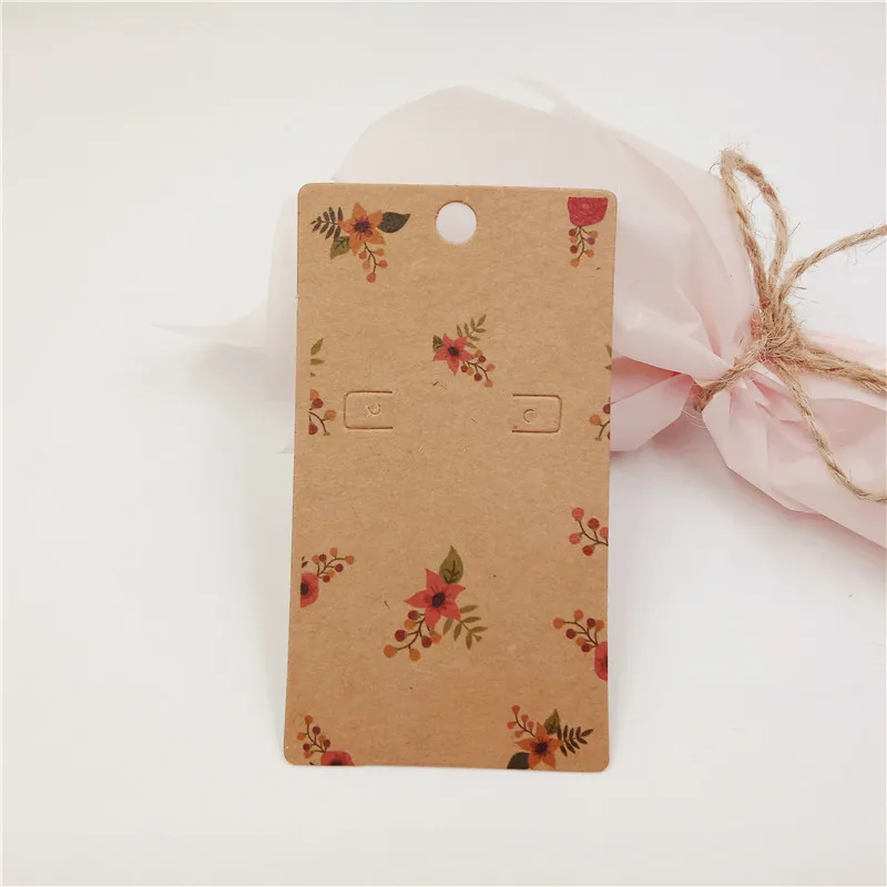 flower 20 шт./лот Крафт ручной работы с любовью карточки для демонстрации серег уха ногтей упаковка бумажные карты - Цвет: flower