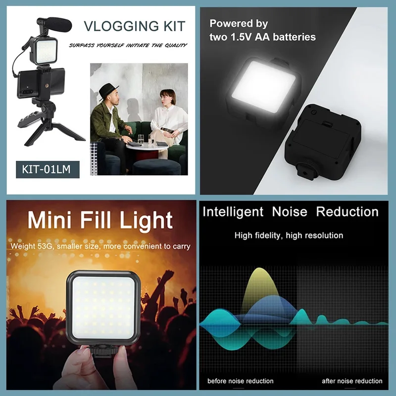 Штатив-стабилизатор для смартфона со светодиодсветодиодный подсветкой |