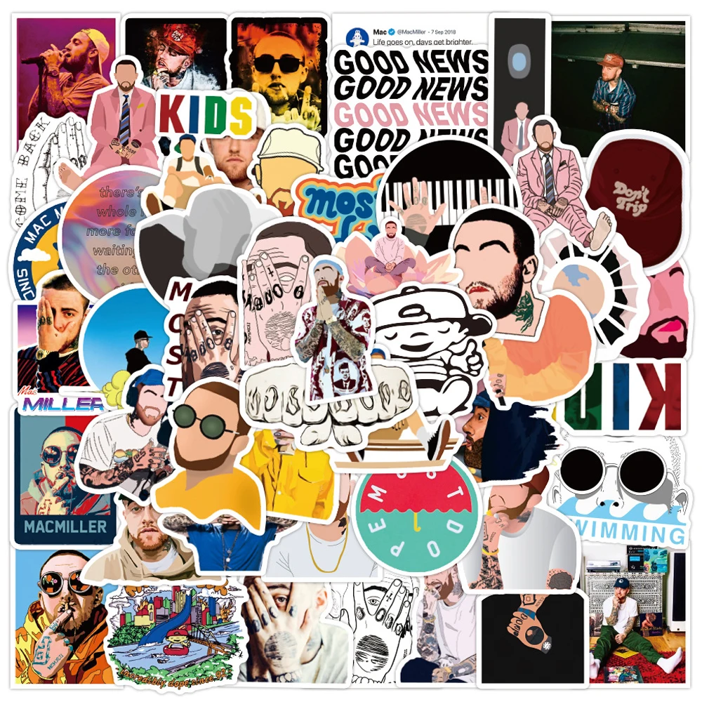 

10/30/50PCS Rapper Mac Miller Stickers Laptop Guitar Luggage Fridge Phone Bike Waterproof Graffiti Sticker Decal Kid Classic Toy