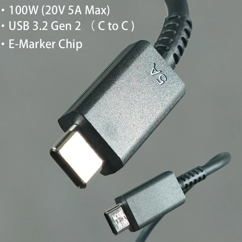 

100 Вт USB 3,2 Gen 2 Type C кабель с E-marker для Thunderbolt 3 20 Гбит/с оригинальный Samsung Galaxy Z Flip 3 Flip3 Fold USB-C Cord Portable SSD T7 T5 X5