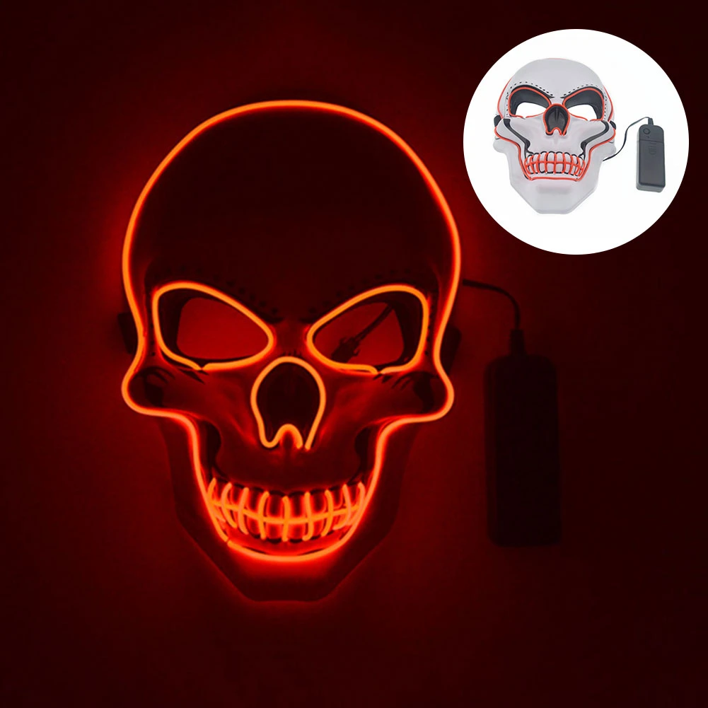Хэллоуин СВЕТОДИОДНЫЙ костюм для косплея DJ вечерние светящиеся маски 5 цветов