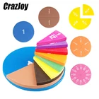 Детское математическое обучающее оборудование Монтессори, Игрушки для развития детей, круговые нумерованные фракции, счетные чипы, игрушка в подарок