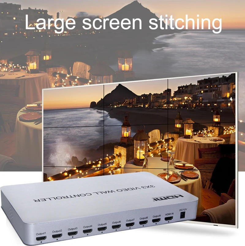 3x3 HDMI видео настенный процессор матрица конвертер Splicer сплиттер 1 в 9 дисплей 3x2x2