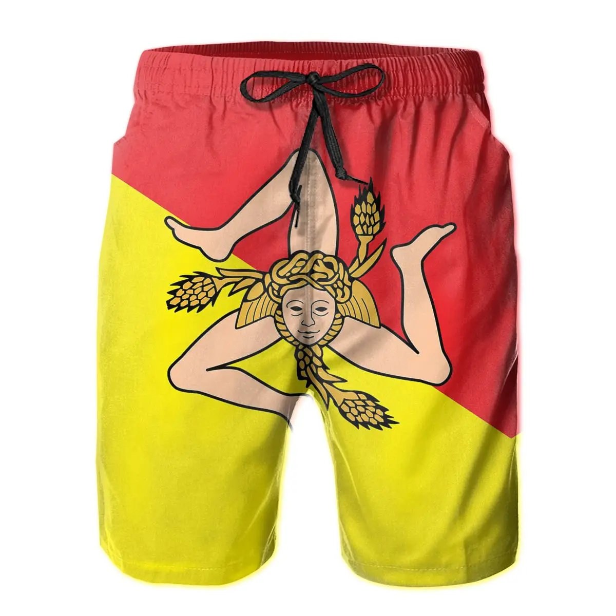 

Beach Breathable Quick Dry Geek R333 Casual Flag Of Sicily Male Shorts