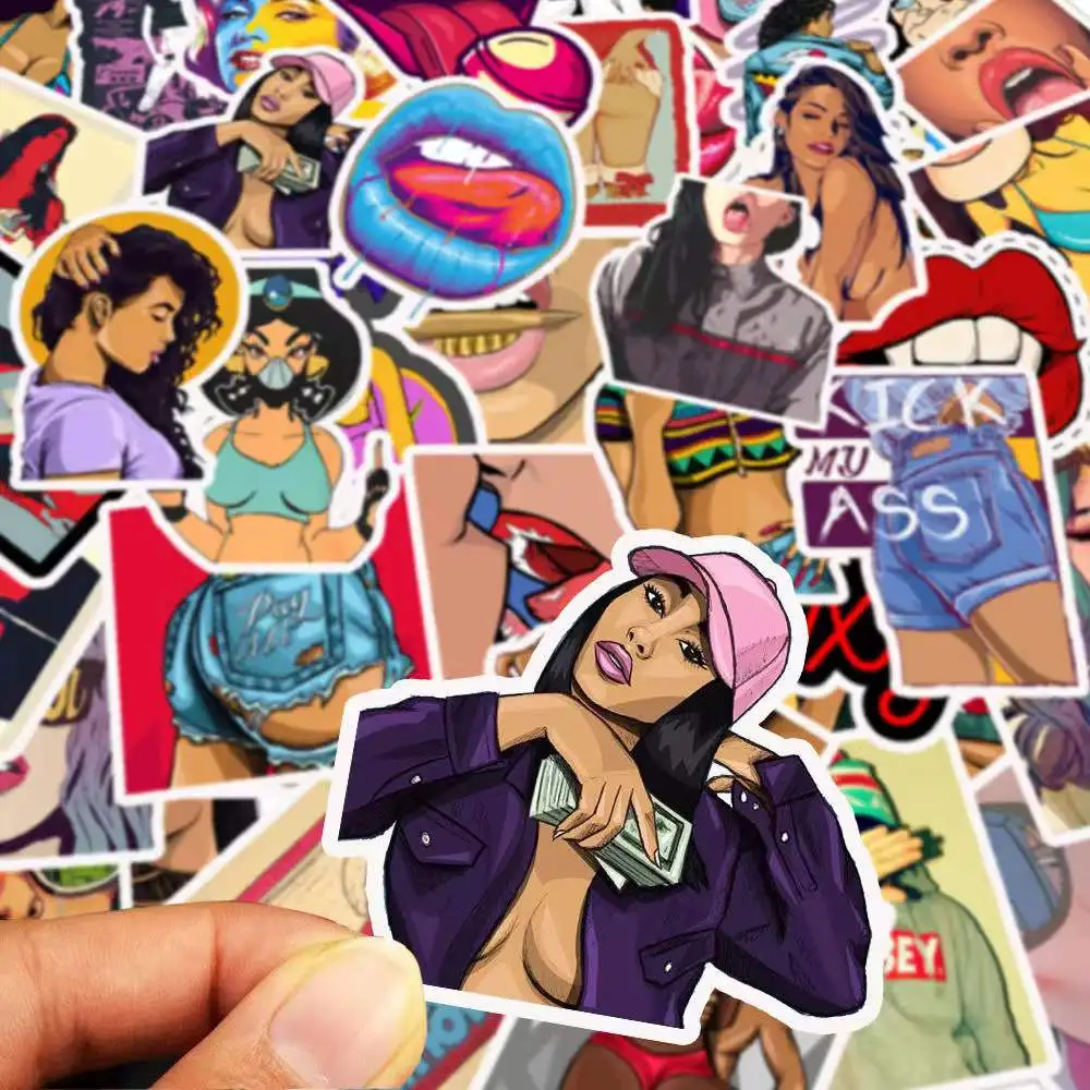 

50pcs Sexy personality Stickers Rock Band Skateboard Suitcase Laptop Bike Guitar Phone Waterproof Graffiti Sticker Decal Kid Toy