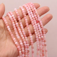 hot sale natural stone string beads faceted square shape loose pink opal bead for jewelry making necklace bracelet accessories