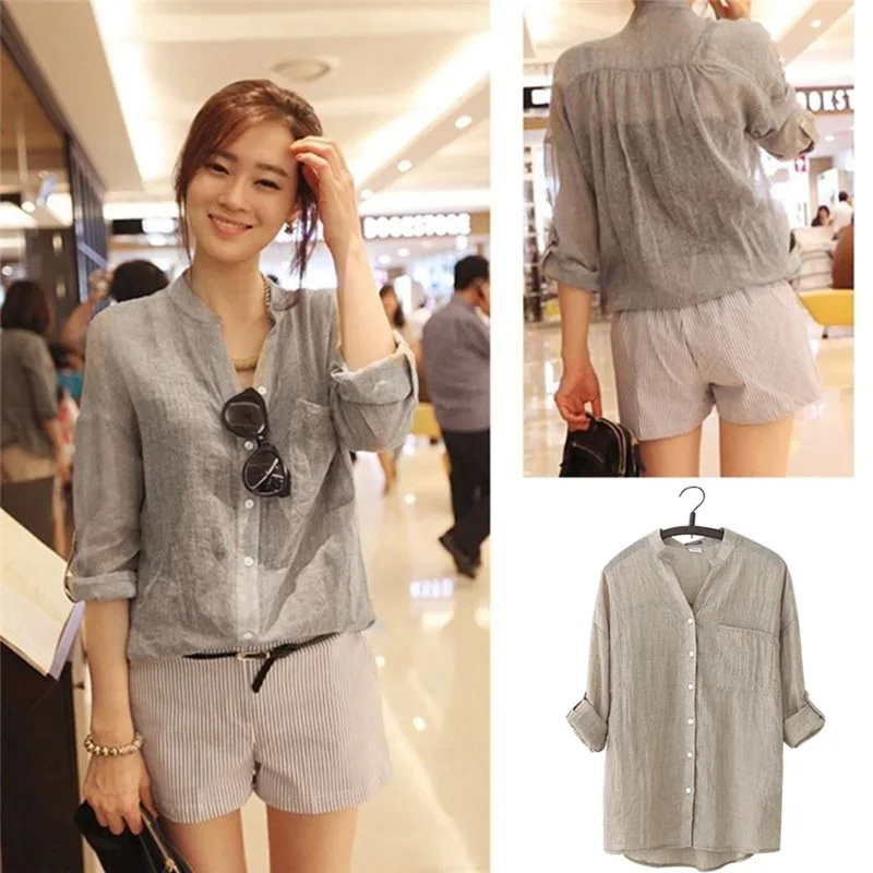 Однотонная блузка-туника с круглым вырезом топы женские офисные повседневные