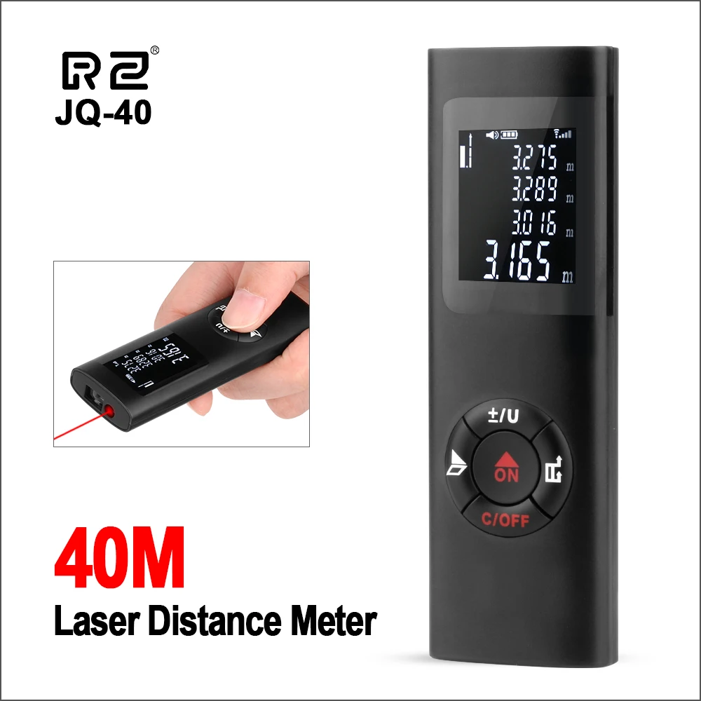 

RZ Mini Laser Distance Meter 40m Rechargeable Digital Handheld Laser Rangefinder Portable Laser Range Finder Build Measure
