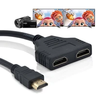 hdmi splitter 1 input male to 2 output female port cable adapter converter 1080p 30cm for games videos multimedia devices ps4