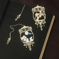 1pc blessing wishing flower lamp pendant bookmark cute art pattern book mark page folder decor office school supplies stationery