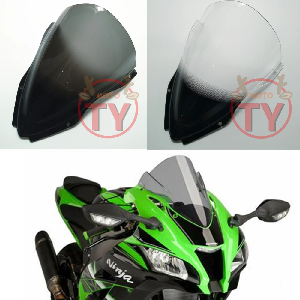 

Motobike Motorcycle Windshield Windscreen Clear black Wind Screen Deflector Protector For Kawasaki ZX10R ZX-10R 2006 2007 16-17