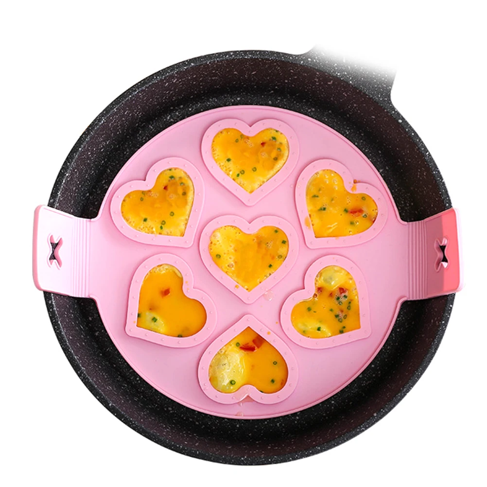 Силиконовая форма для блинов в форме сердца яиц 7 отверстий антипригарная жарки
