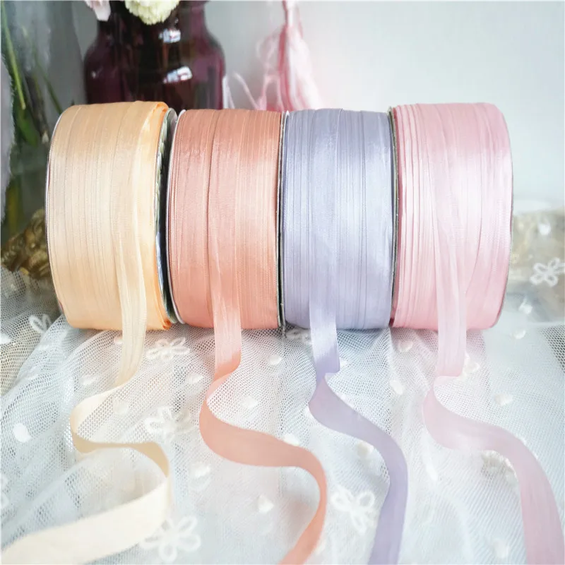 Шелковая лента с вышивкой 13 мм тонкая тафта Свадебная стиль ins шелковая краями