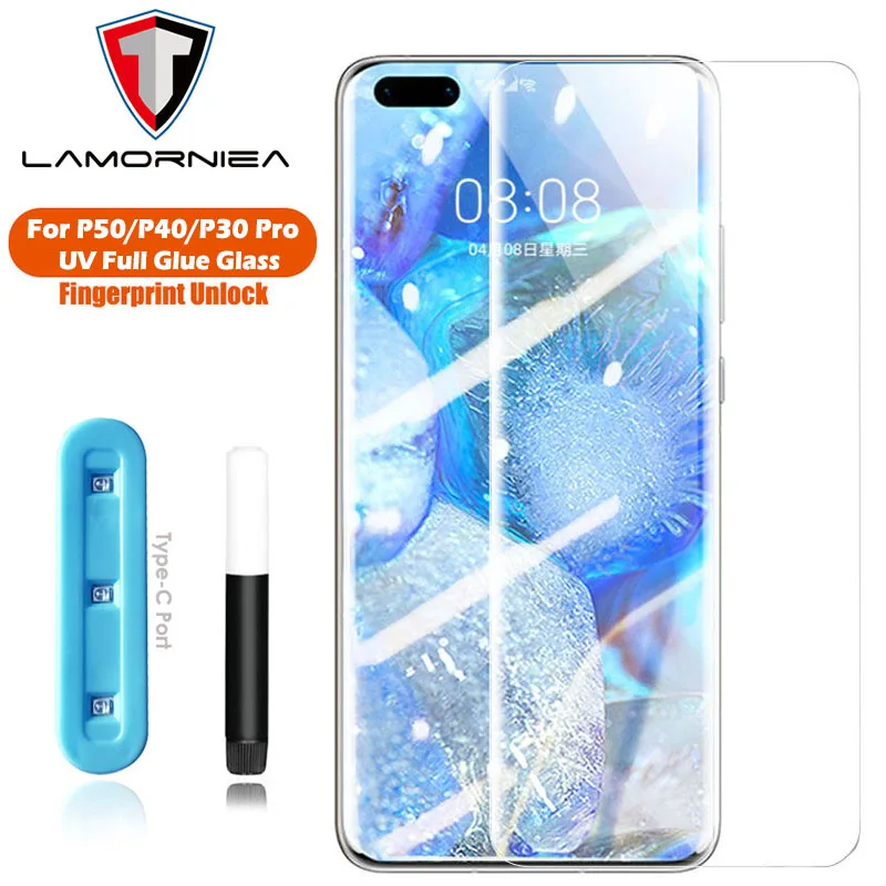 

Защитная пленка для Huawei Mate 40 Pro Plus RS, пленка для экрана с полным покрытием из УФ-стекла для P30, P40, P50 Pro, Honor 30 Pro Plus