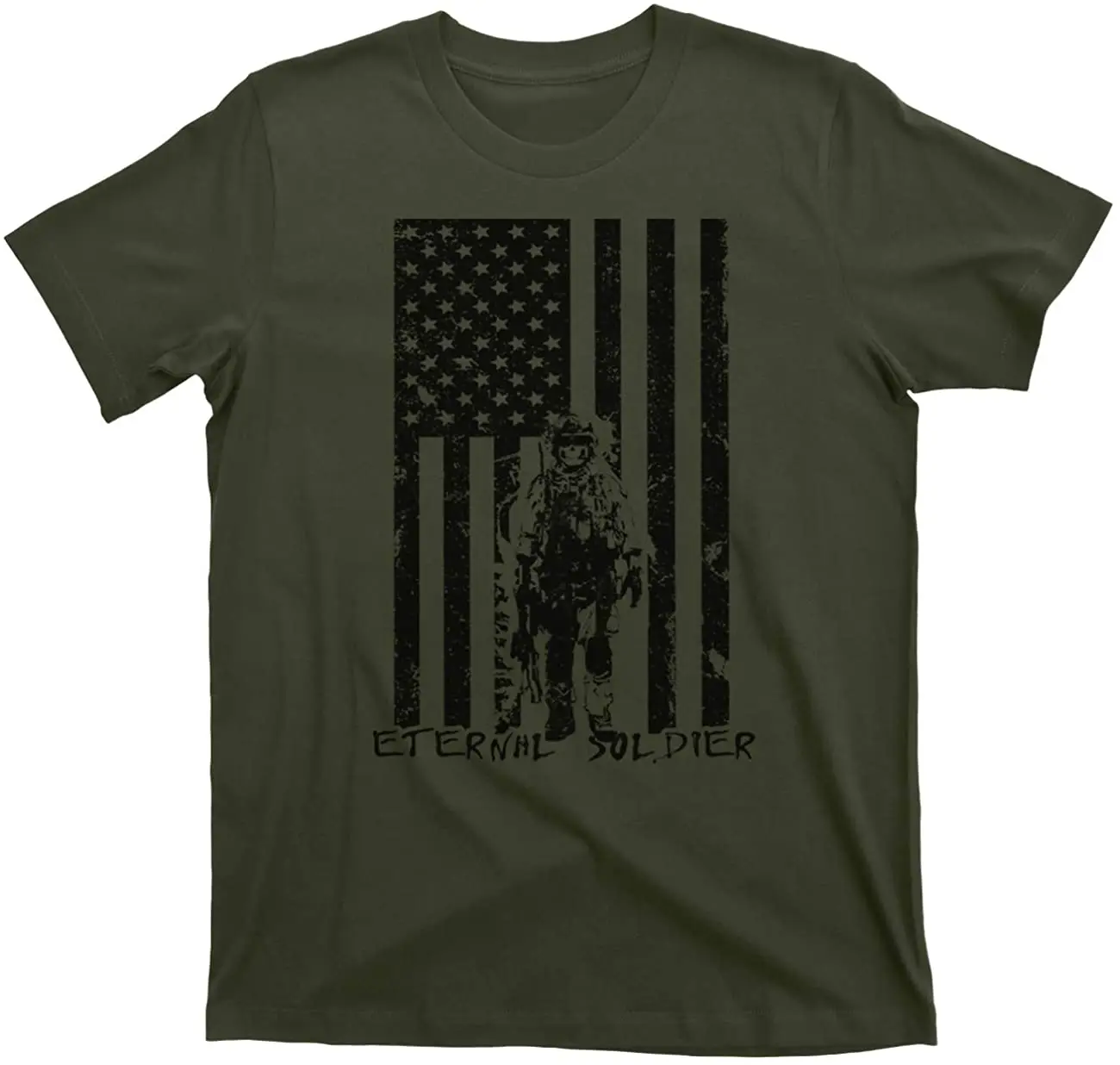 

Eternal Soldier American Military Veteran Army Navy Marines tee T Shirt