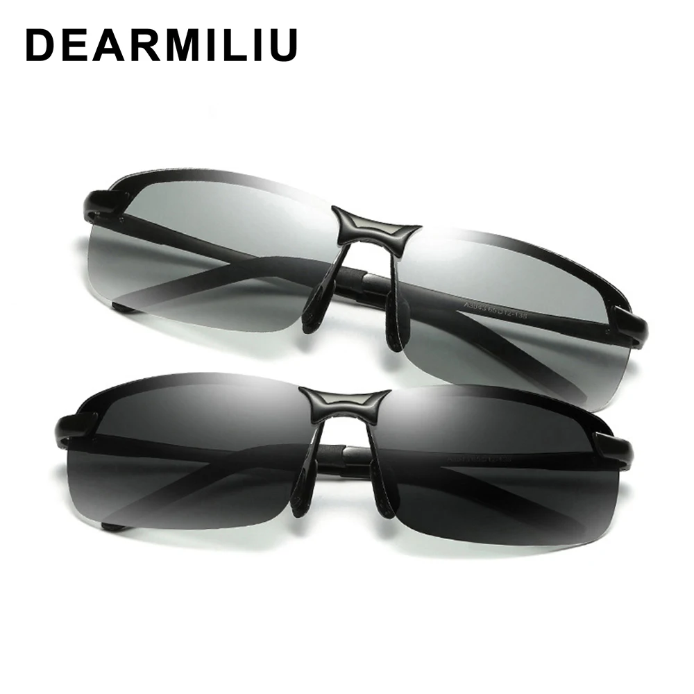 Мужские солнцезащитные очки без оправы DEARMILIU с фотохромными поляризационными