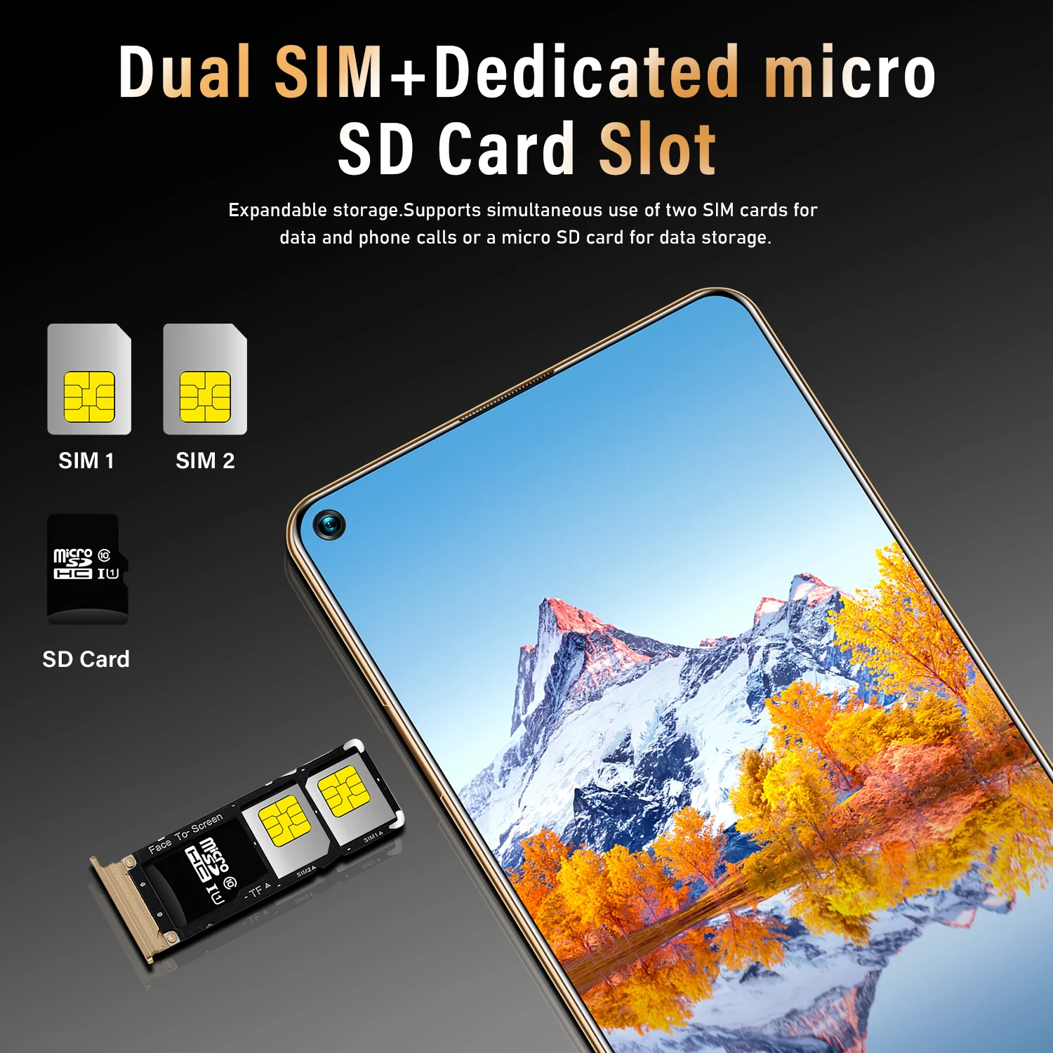 Global Version 7.3 Inch Screen 5G Smartphone with 12GB+512GB Large Memory for Huawei Mate 40 Pro+ Cellphone Samsung Mobile Phone | Мобильные