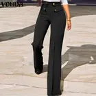 Брюки VONDA Женские повседневные уличные, винтажные длинные брюки с широкими штанинами, праздничные вечерние в стиле Палаццо оверсайз