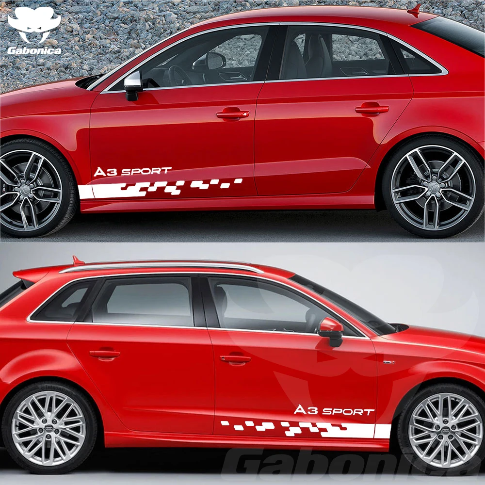 Автомобильная дверь боковая флейта наклейка для Audi A1 A2 A3 8P 8V 8L A4 B5 B6 A5 A6 C5 C6 C7 A7 A8 Q2 Q3