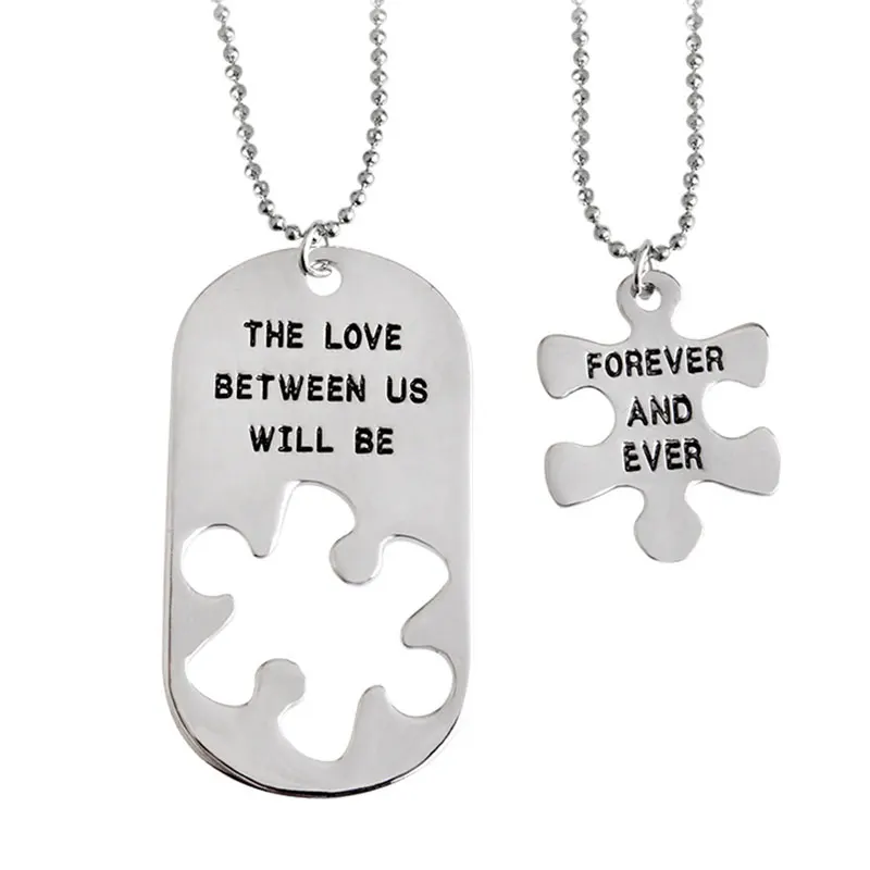 Ожерелье с подвесками для пар колье металлическими вставками креативные подарки