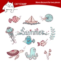 cat stamp tropical fish transparent clear stamps for scrapbooking card making photo album silicone stamp diy decorative crafts
