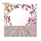 Laeacco розовые цветы стена деревянные доски портрет день рождения фотографии настраиваемый фон реквизит для фотостудии