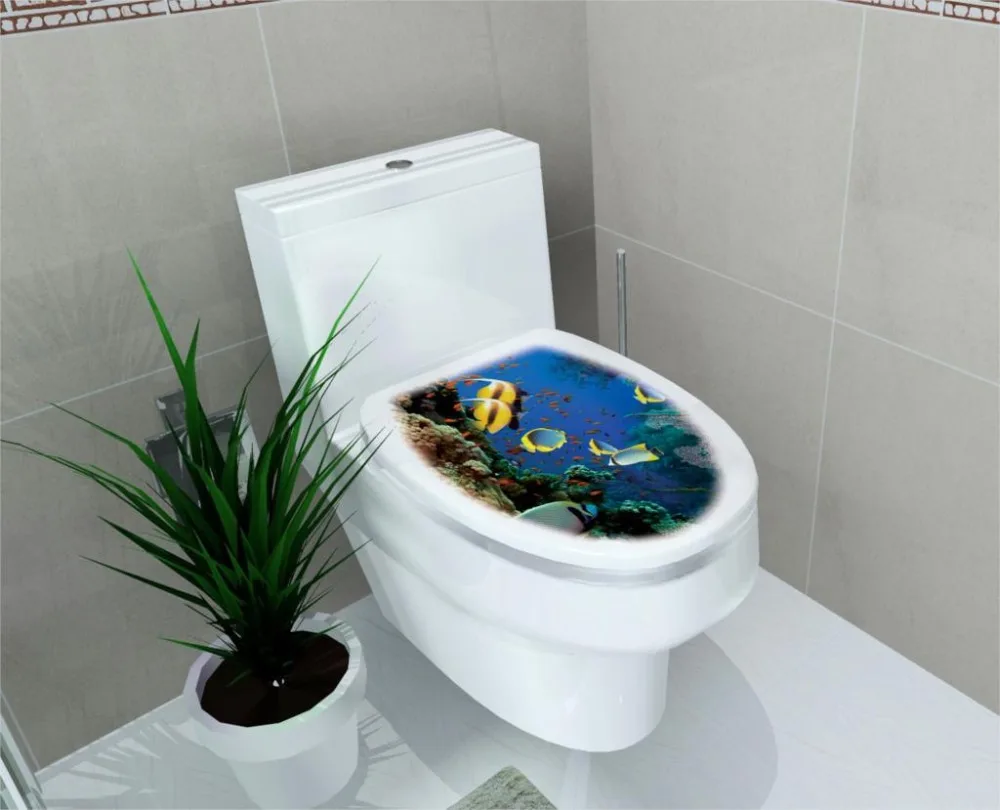 Наклейка на табурет унитаза с 3D принтом|bathroom sticker|personalized stickersstickers home decor |