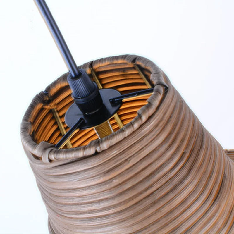 Плетеная кофейная Тыква из ротанга ручной работы подвесной светильник в