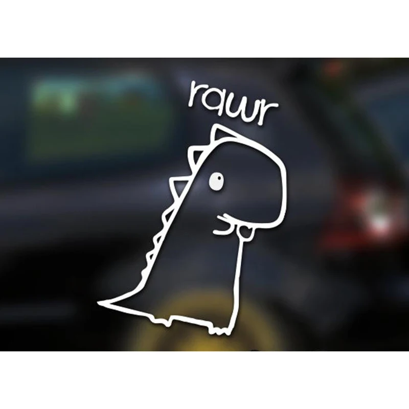 Черные/серебряные виниловые наклейки с милым маленьким драконом бампер на