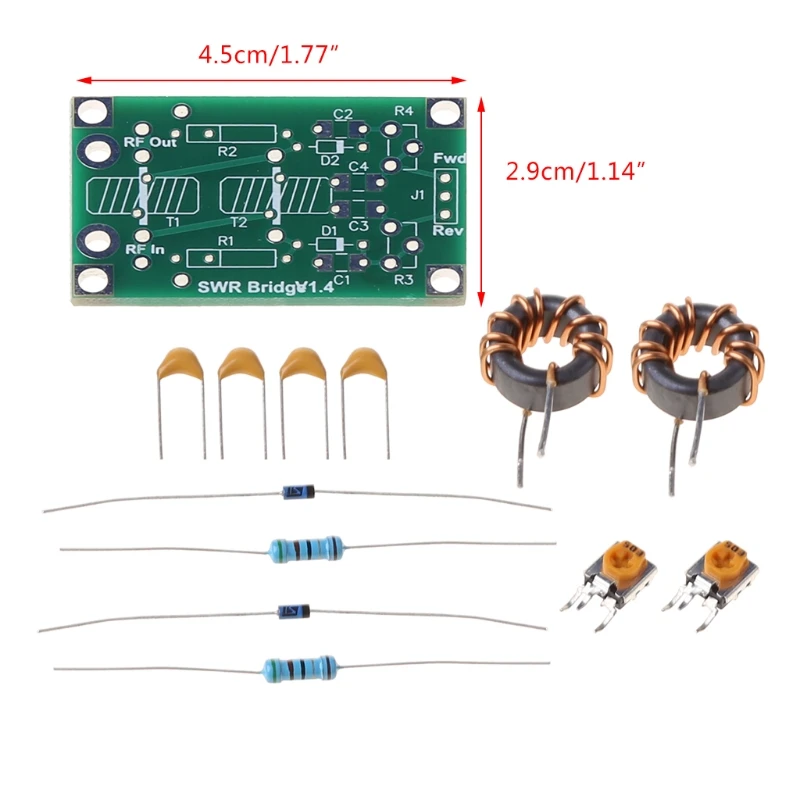

1.8M-30MHz Swr_bridge_1.4 Assembled DIY Electronic Components Reflection Bridge for RF Network