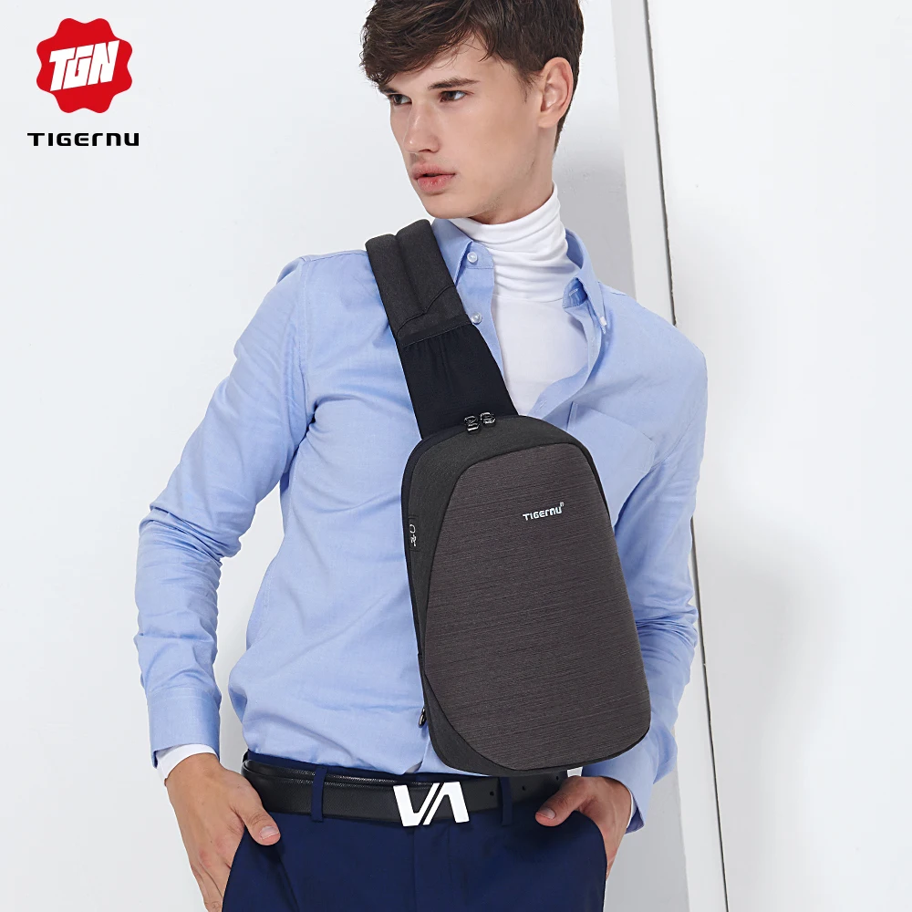 Lifetime Warranty Fashion Male Chest Bag Casual Splashproof 9.7 inch Shoulder Bag College Mini Crossbody Bags For Men Sling Bag images - 6