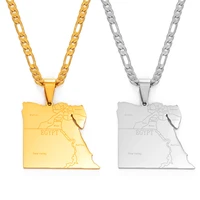 anniyo country egypt map states pendant necklaces for men women gold color jewelry egyptians maps 166221