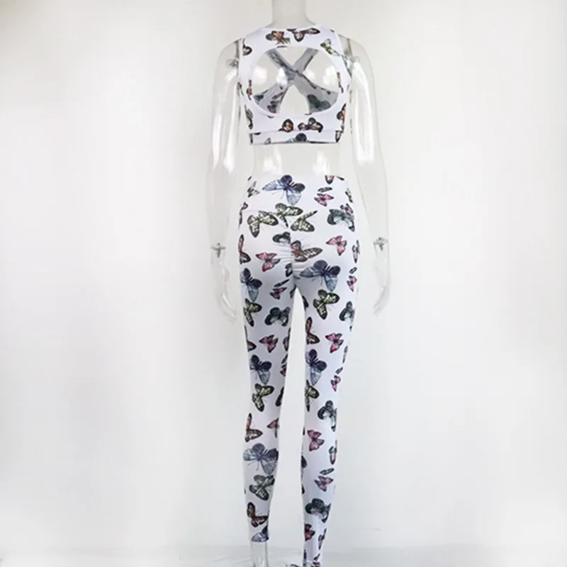 

Printed Breathable Yoga Sets Sexy Women Sportswear Halter Bra & Leggings Tight Fitness Sports Suit Yoga Set Tracksuit for Women