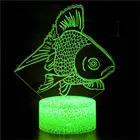 Светодиодный ночсветильник 3D для рыбалки с 7 цветсветильник лампы для украшения дома визуализация Оптическая иллюзия Акула Прямая поставка