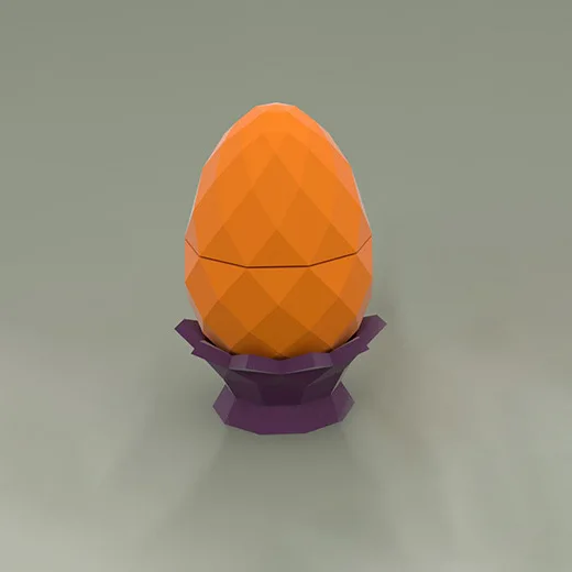 Коробка в форме яйца 3D бумажная модель Геометрическая ручная работа Сделай Сам