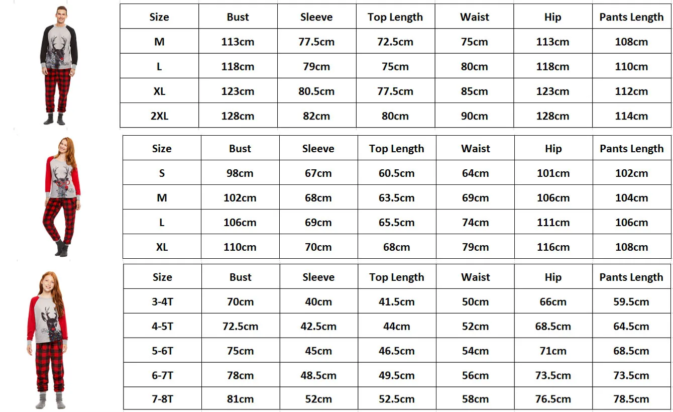 

Christmas Family Matching Deer Pajamas Set Mens Women Kids Boys Girls Sleepwear Nightwear