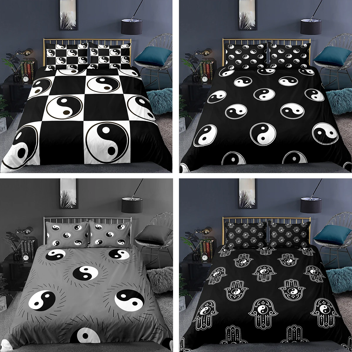 3d постельное белье с изображением символа Инь и Ян узор домашний текстиль 2/3 шт.