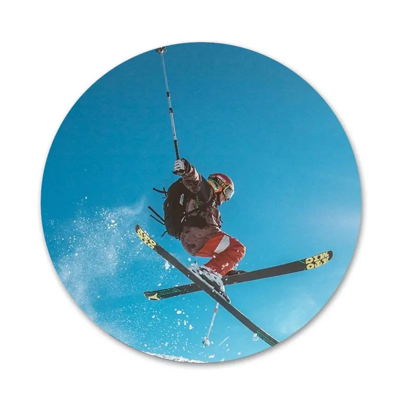 Удивительный значок в стиле Фристайл со снежными лыжами для украшения одежды и