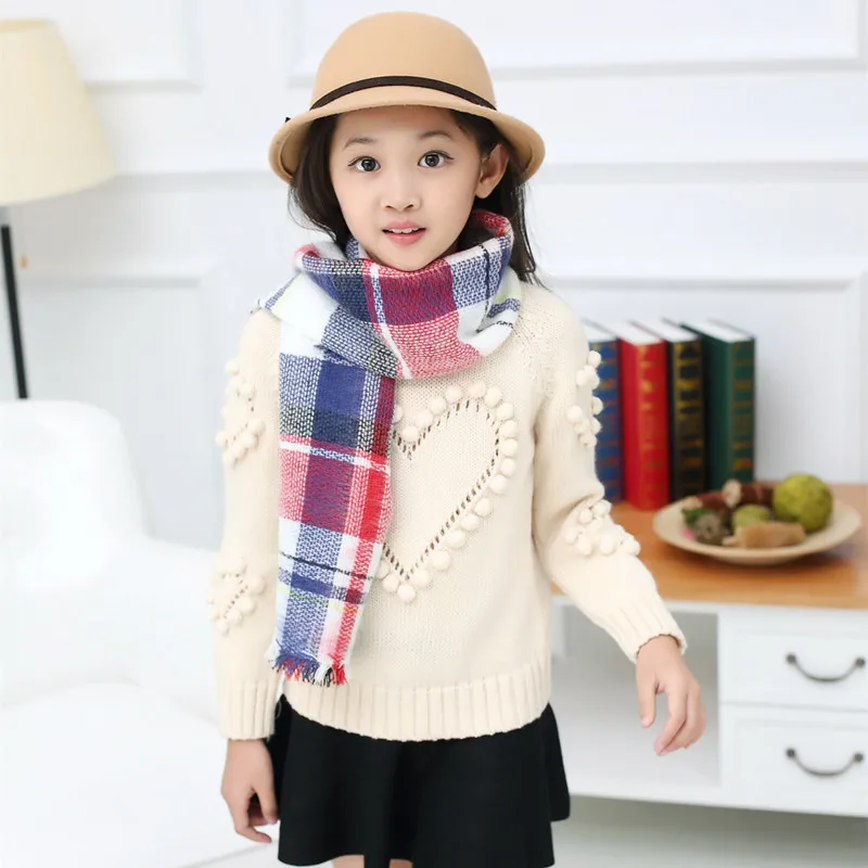 Брендовый шарф одеяло зимний клетчатый кашемировый детский шарфы пончо и