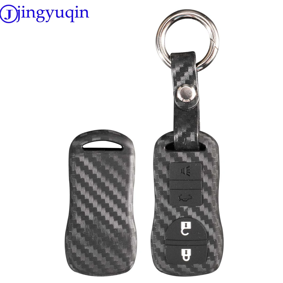 

jingyuqin 2/3/4 Buttons For Nissan Armada Sentra 350Z Altima Maxima Infiniti Car Key Holder Case Cover Carbon Fiber Patten
